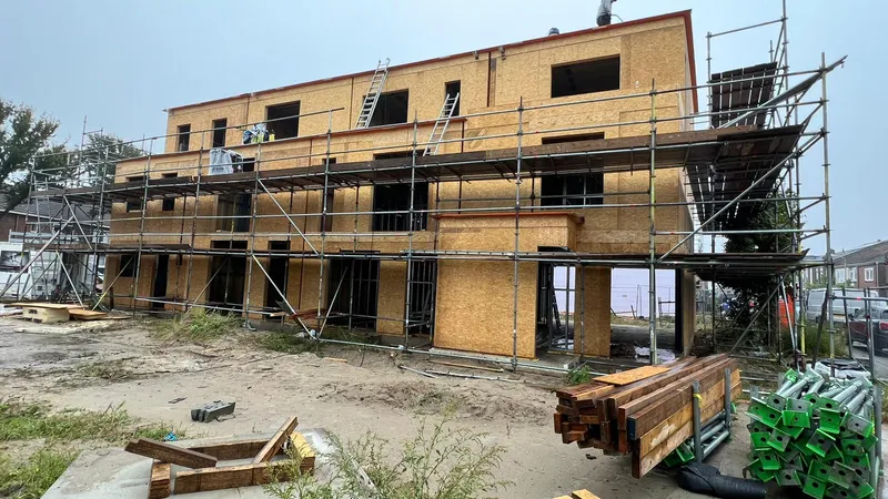 IJmuiden rijwoning staalframe staalframebouw